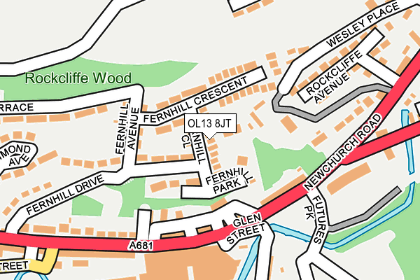 OL13 8JT map - OS OpenMap – Local (Ordnance Survey) OL13 8JT map - OS OpenMap – Local (Ordnance Survey)