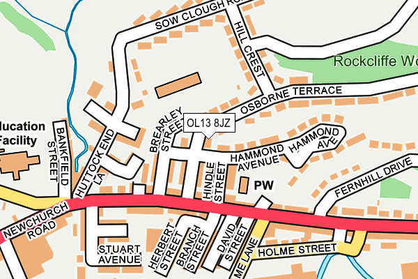 OL13 8JZ map - OS OpenMap – Local (Ordnance Survey) OL13 8JZ map - OS OpenMap – Local (Ordnance Survey)