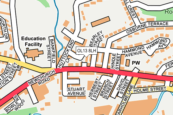 OL13 8LH map - OS OpenMap – Local (Ordnance Survey) OL13 8LH map - OS OpenMap – Local (Ordnance Survey)