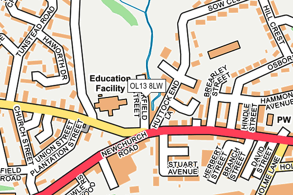 OL13 8LW map - OS OpenMap – Local (Ordnance Survey) OL13 8LW map - OS OpenMap – Local (Ordnance Survey)