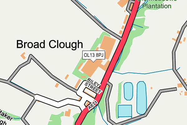 OL13 8PJ map - OS OpenMap – Local (Ordnance Survey)