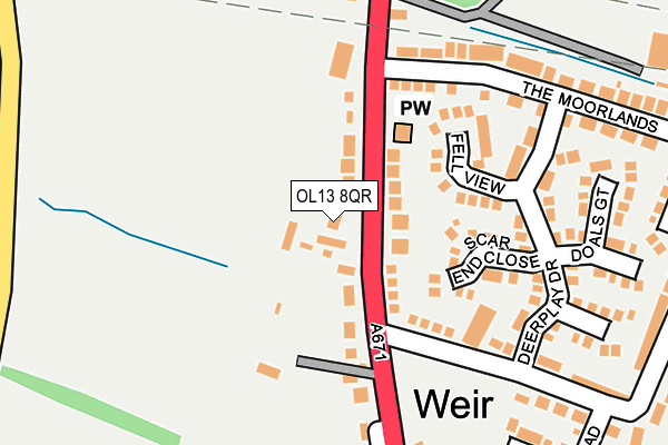 OL13 8QR map - OS OpenMap – Local (Ordnance Survey) OL13 8QR map - OS OpenMap – Local (Ordnance Survey)