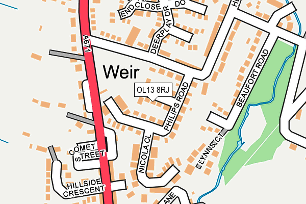 OL13 8RJ map - OS OpenMap – Local (Ordnance Survey) OL13 8RJ map - OS OpenMap – Local (Ordnance Survey)