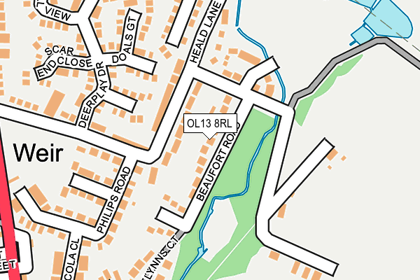 OL13 8RL map - OS OpenMap – Local (Ordnance Survey) OL13 8RL map - OS OpenMap – Local (Ordnance Survey)