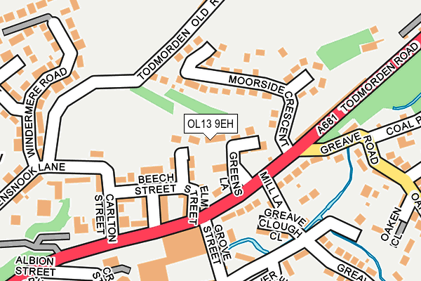 OL13 9EH map - OS OpenMap – Local (Ordnance Survey) OL13 9EH map - OS OpenMap – Local (Ordnance Survey)