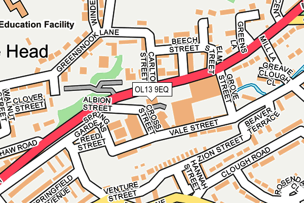 OL13 9EQ map - OS OpenMap – Local (Ordnance Survey) OL13 9EQ map - OS OpenMap – Local (Ordnance Survey)
