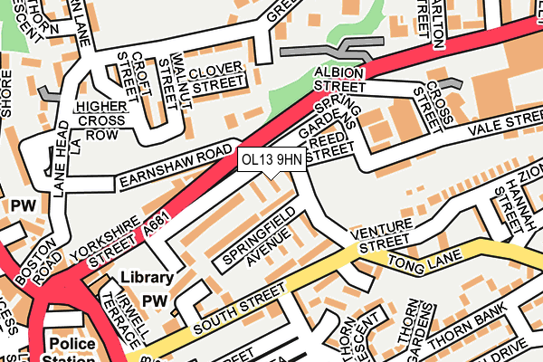 OL13 9HN map - OS OpenMap – Local (Ordnance Survey) OL13 9HN map - OS OpenMap – Local (Ordnance Survey)