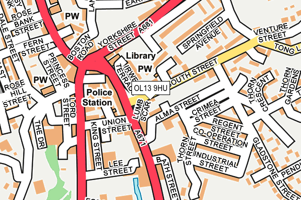 OL13 9HU map - OS OpenMap – Local (Ordnance Survey) OL13 9HU map - OS OpenMap – Local (Ordnance Survey)