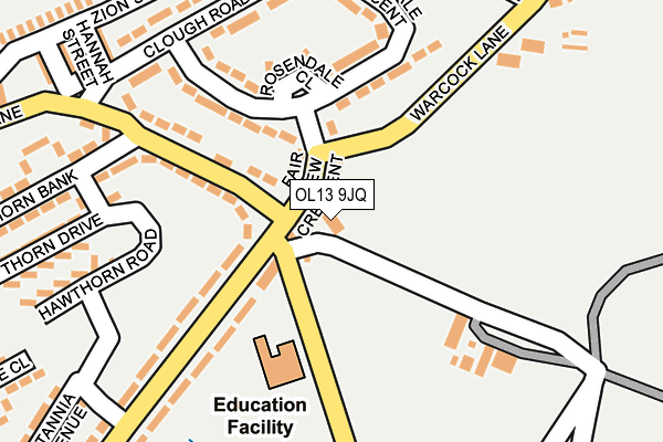 OL13 9JQ map - OS OpenMap – Local (Ordnance Survey) OL13 9JQ map - OS OpenMap – Local (Ordnance Survey)