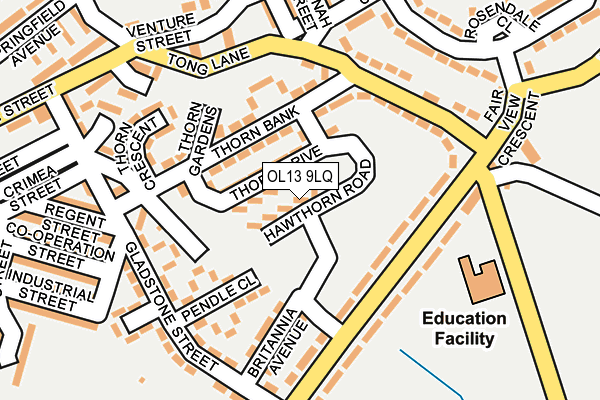 OL13 9LQ map - OS OpenMap – Local (Ordnance Survey)