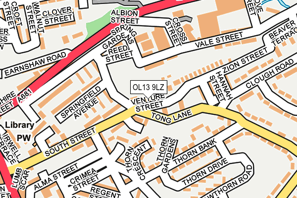 OL13 9LZ map - OS OpenMap – Local (Ordnance Survey) OL13 9LZ map - OS OpenMap – Local (Ordnance Survey)