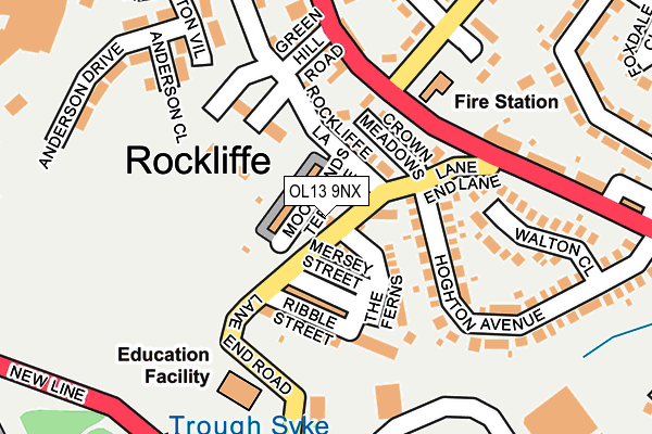 OL13 9NX map - OS OpenMap – Local (Ordnance Survey) OL13 9NX map - OS OpenMap – Local (Ordnance Survey)
