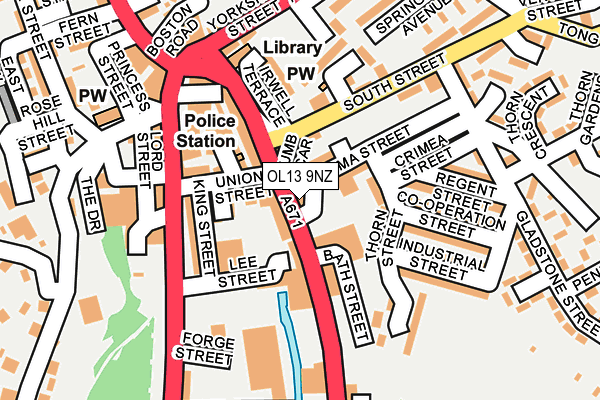OL13 9NZ map - OS OpenMap – Local (Ordnance Survey) OL13 9NZ map - OS OpenMap – Local (Ordnance Survey)