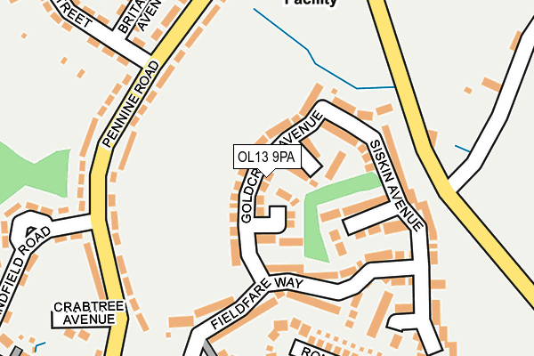 OL13 9PA map - OS OpenMap – Local (Ordnance Survey) OL13 9PA map - OS OpenMap – Local (Ordnance Survey)