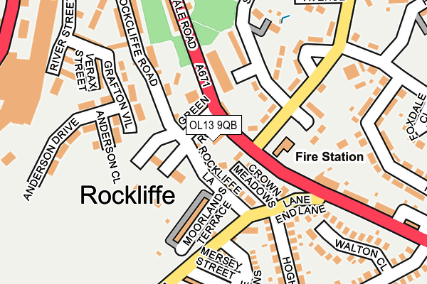 OL13 9QB map - OS OpenMap – Local (Ordnance Survey) OL13 9QB map - OS OpenMap – Local (Ordnance Survey)