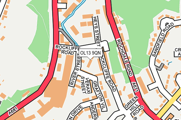 OL13 9QN map - OS OpenMap – Local (Ordnance Survey) OL13 9QN map - OS OpenMap – Local (Ordnance Survey)