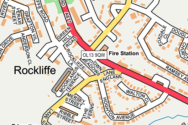 OL13 9QW map - OS OpenMap – Local (Ordnance Survey) OL13 9QW map - OS OpenMap – Local (Ordnance Survey)