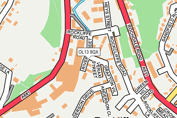 OL13 9QX map - OS OpenMap – Local (Ordnance Survey) OL13 9QX map - OS OpenMap – Local (Ordnance Survey)