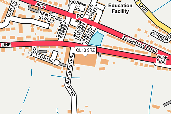 OL13 9RZ map - OS OpenMap – Local (Ordnance Survey) OL13 9RZ map - OS OpenMap – Local (Ordnance Survey)