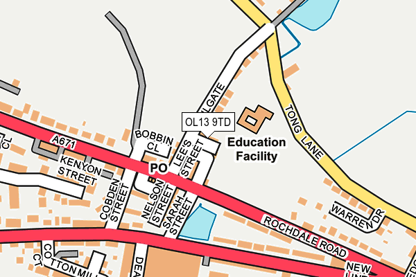 OL13 9TD map - OS OpenMap – Local (Ordnance Survey) OL13 9TD map - OS OpenMap – Local (Ordnance Survey)