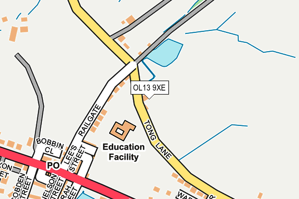 OL13 9XE map - OS OpenMap – Local (Ordnance Survey) OL13 9XE map - OS OpenMap – Local (Ordnance Survey)