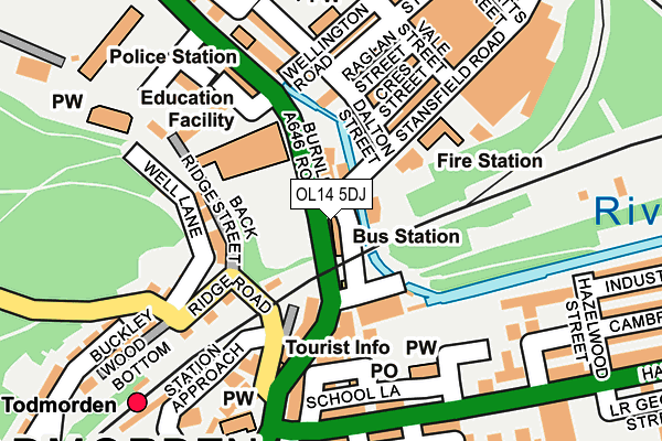 OL14 5DJ map - OS OpenMap – Local (Ordnance Survey) OL14 5DJ map - OS OpenMap – Local (Ordnance Survey)