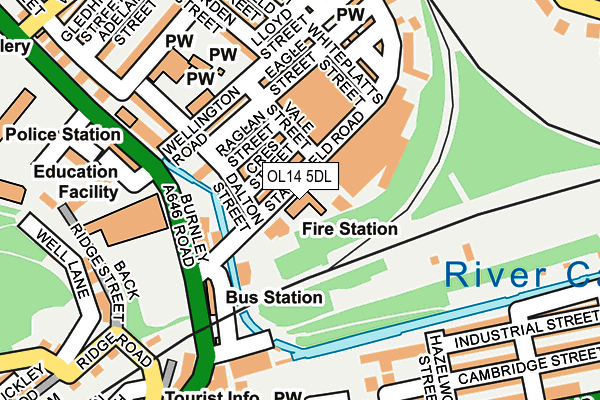 OL14 5DL map - OS OpenMap – Local (Ordnance Survey) OL14 5DL map - OS OpenMap – Local (Ordnance Survey)