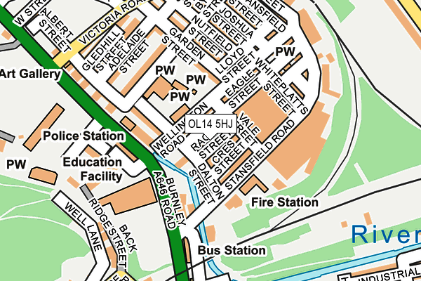 OL14 5HJ map - OS OpenMap – Local (Ordnance Survey) OL14 5HJ map - OS OpenMap – Local (Ordnance Survey)