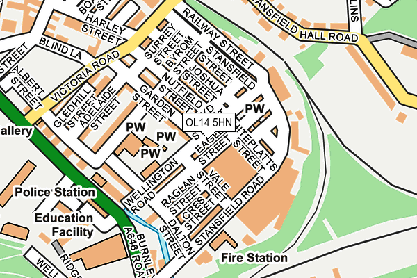 OL14 5HN map - OS OpenMap – Local (Ordnance Survey) OL14 5HN map - OS OpenMap – Local (Ordnance Survey)
