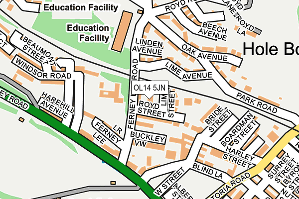 OL14 5JN map - OS OpenMap – Local (Ordnance Survey) OL14 5JN map - OS OpenMap – Local (Ordnance Survey)