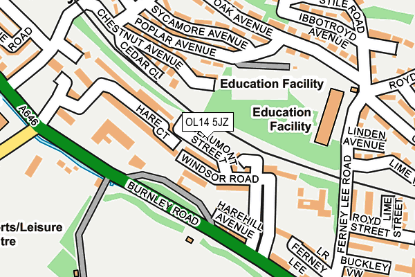 OL14 5JZ map - OS OpenMap – Local (Ordnance Survey) OL14 5JZ map - OS OpenMap – Local (Ordnance Survey)