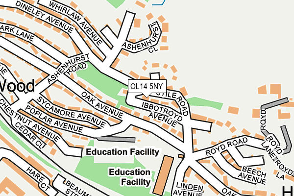 OL14 5NY map - OS OpenMap – Local (Ordnance Survey) OL14 5NY map - OS OpenMap – Local (Ordnance Survey)