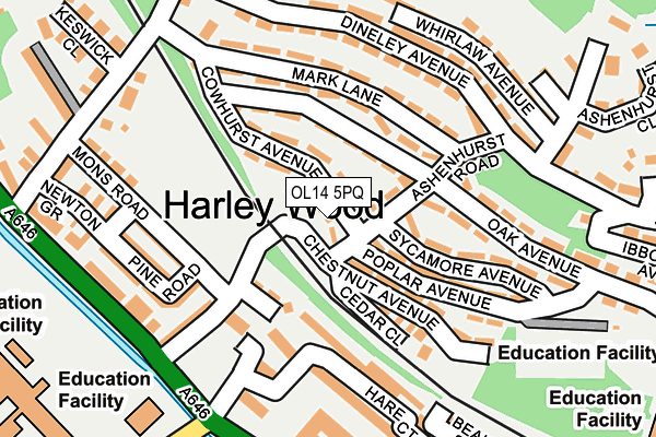 OL14 5PQ map - OS OpenMap – Local (Ordnance Survey) OL14 5PQ map - OS OpenMap – Local (Ordnance Survey)