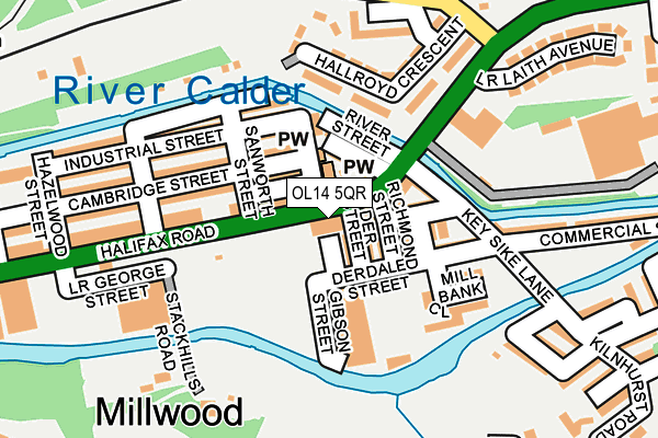 OL14 5QR map - OS OpenMap – Local (Ordnance Survey) OL14 5QR map - OS OpenMap – Local (Ordnance Survey)
