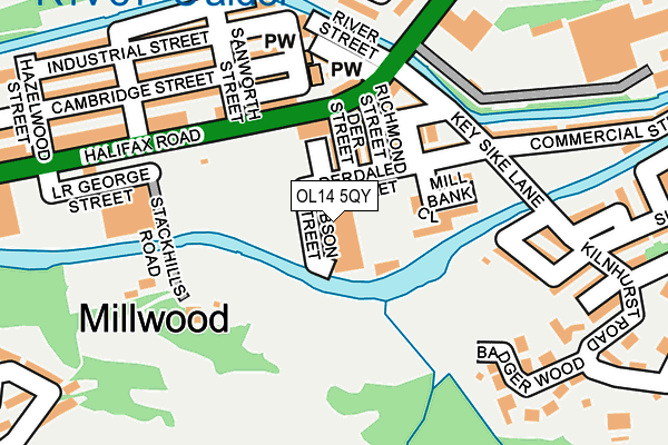OL14 5QY map - OS OpenMap – Local (Ordnance Survey)