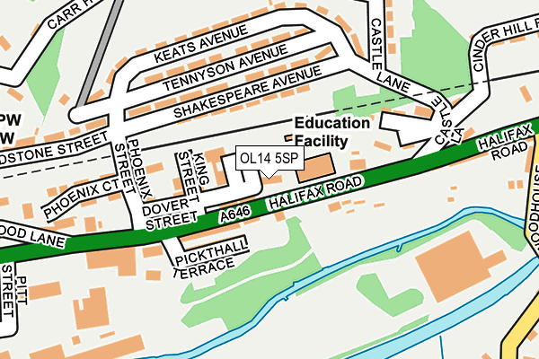 OL14 5SP map - OS OpenMap – Local (Ordnance Survey) OL14 5SP map - OS OpenMap – Local (Ordnance Survey)