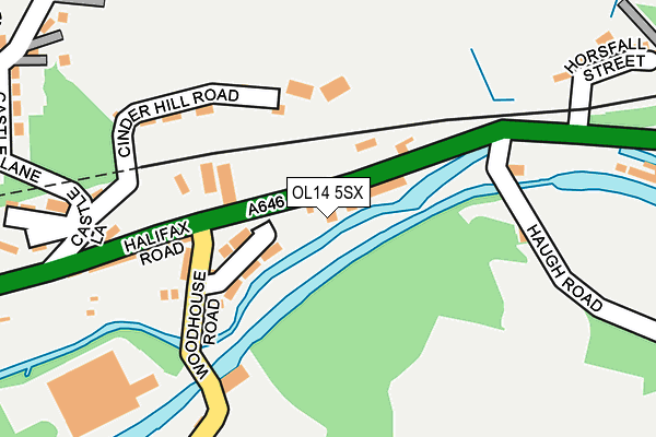 OL14 5SX map - OS OpenMap – Local (Ordnance Survey) OL14 5SX map - OS OpenMap – Local (Ordnance Survey)