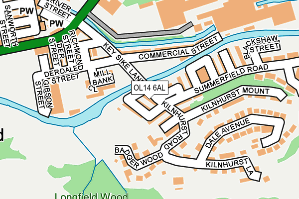 OL14 6AL map - OS OpenMap – Local (Ordnance Survey) OL14 6AL map - OS OpenMap – Local (Ordnance Survey)