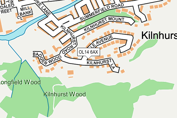 OL14 6AX map - OS OpenMap – Local (Ordnance Survey)