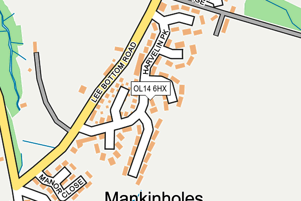 OL14 6HX map - OS OpenMap – Local (Ordnance Survey)