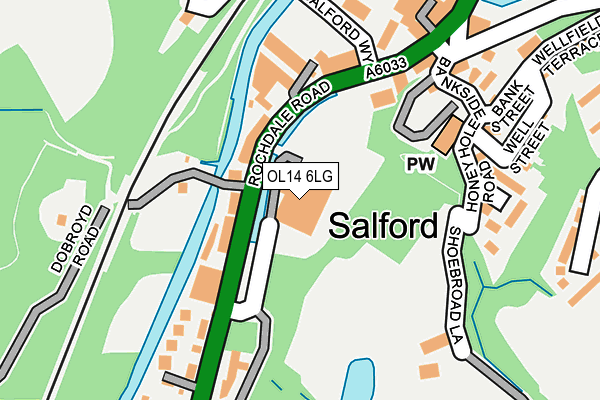 OL14 6LG map - OS OpenMap – Local (Ordnance Survey) OL14 6LG map - OS OpenMap – Local (Ordnance Survey)