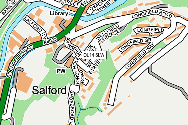 OL14 6LW map - OS OpenMap – Local (Ordnance Survey) OL14 6LW map - OS OpenMap – Local (Ordnance Survey)