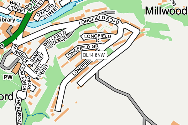 OL14 6NW map - OS OpenMap – Local (Ordnance Survey) OL14 6NW map - OS OpenMap – Local (Ordnance Survey)