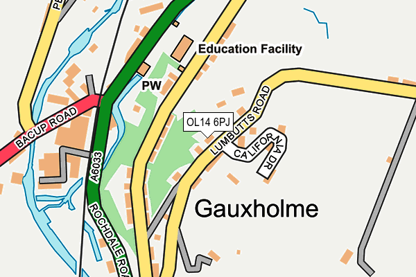 OL14 6PJ map - OS OpenMap – Local (Ordnance Survey)