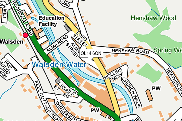 OL14 6QN map - OS OpenMap – Local (Ordnance Survey) OL14 6QN map - OS OpenMap – Local (Ordnance Survey)