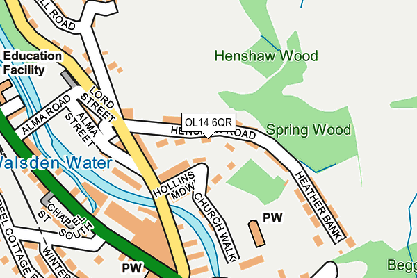 OL14 6QR map - OS OpenMap – Local (Ordnance Survey) OL14 6QR map - OS OpenMap – Local (Ordnance Survey)