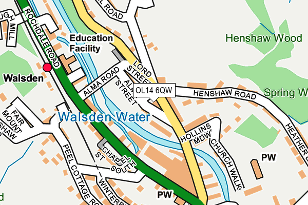 OL14 6QW map - OS OpenMap – Local (Ordnance Survey) OL14 6QW map - OS OpenMap – Local (Ordnance Survey)