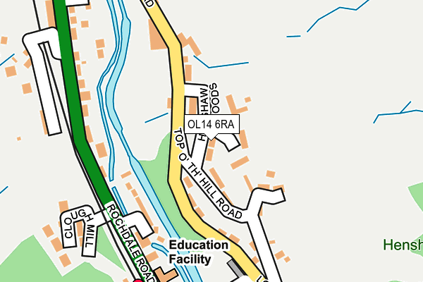OL14 6RA map - OS OpenMap – Local (Ordnance Survey)