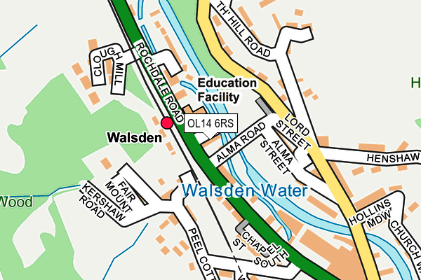 OL14 6RS map - OS OpenMap – Local (Ordnance Survey) OL14 6RS map - OS OpenMap – Local (Ordnance Survey)