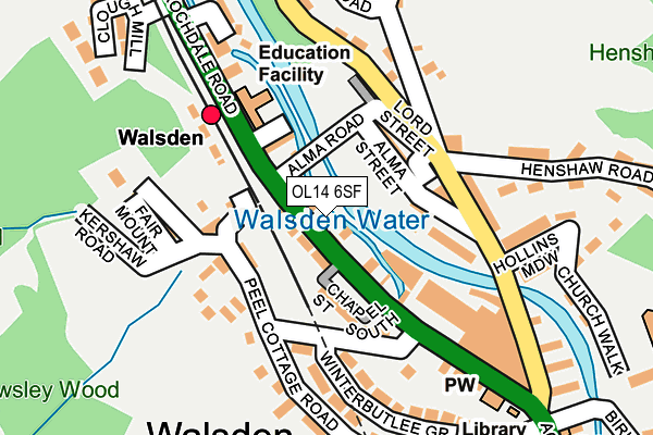 OL14 6SF map - OS OpenMap – Local (Ordnance Survey) OL14 6SF map - OS OpenMap – Local (Ordnance Survey)